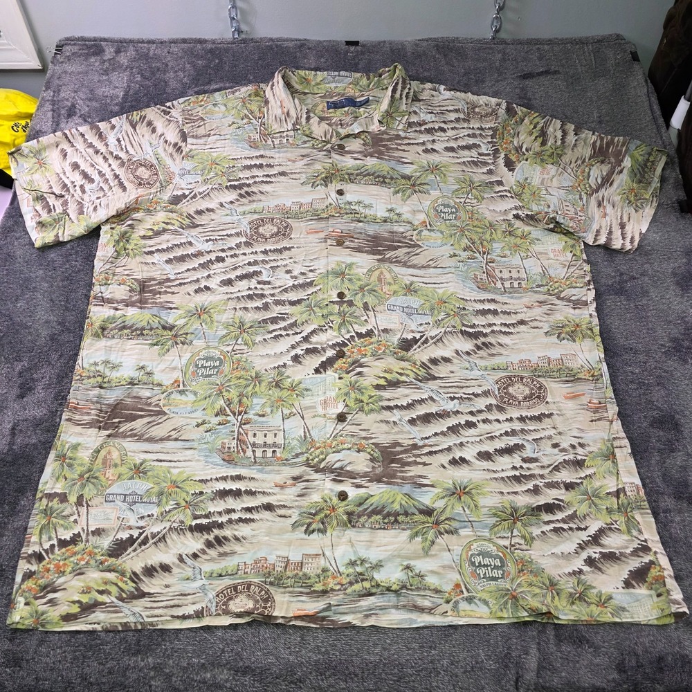 Polo Ralph Lauren Hotel De Ralph Beach Print Camp Shirt Mens XLT Playa Paraiso